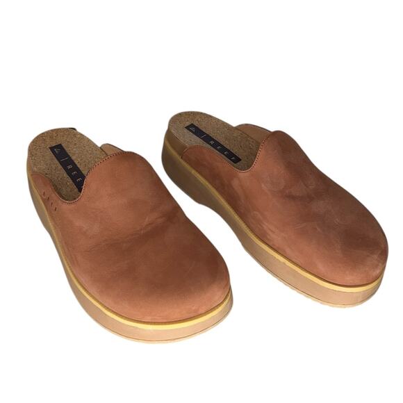 Reef Vista Skye Women's Walnut Suede Leather Platform Clog Size 10 Comfy Boho - Picture 7 of 12